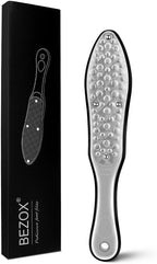 BEZOX Professional Foot File Callus Remover, Double Sided Pedicure Rasp for Cracked Heel and Dead Foot Skin - Heavy Duty Surgical Grade Stainless Steel - W/Cloth Storage Bag & Gift Box