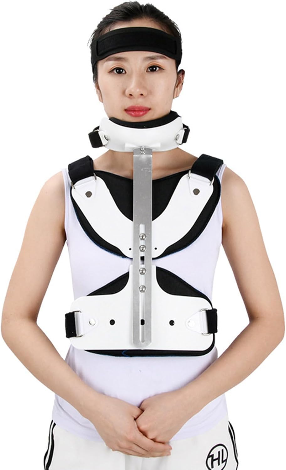 Head Neck Chest Fixed Brace, Orthosis Cervical Thoracic, Adjustable Cervical Thoracic Traction Device for Relieves Pain and Pressure in Spine