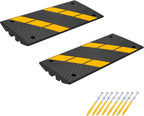 2-Pack 35.4" x15.75”x2.6 Heavy Duty Rubber Curb Ramp Threshold Bridge Tracks Curb Ramps 22,000 lbs Capacity Driveway Ramp for Cars Trucks SUVs, Wheelchairs, Warehouse- Black Car Ramps for Driveway