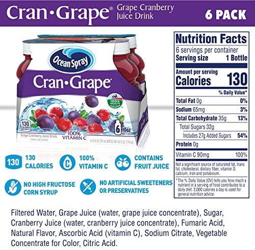 Ocean Spray® Cran-Grape® Cranberry Grape Juice Drinks, 10 Fl Oz Bottles, 6 Count