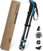 GPTCAMP Hiking Stick,1PC Trekking Pole Collapsible Hiking Pole,Lightweight Folding Adjustable Travel Walking Stick with EVA Foam Grip for Men Women,Blue(1 Pole)