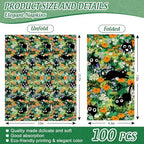 FYSUIMU 100 Pcs Guest Napkins Disposable Paper Napkin Flower Black Cat Dinner Hand Napkins for Kitchen Home Bathroom Party Supplies Table Decor