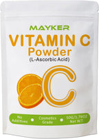 MAYKER Ultra Fine Vitamin C Powder For Face, 1.76oz, Pure Cosmetic Grade L-Ascorbic Acid Powder For DIY Skincare, Serums & Creams