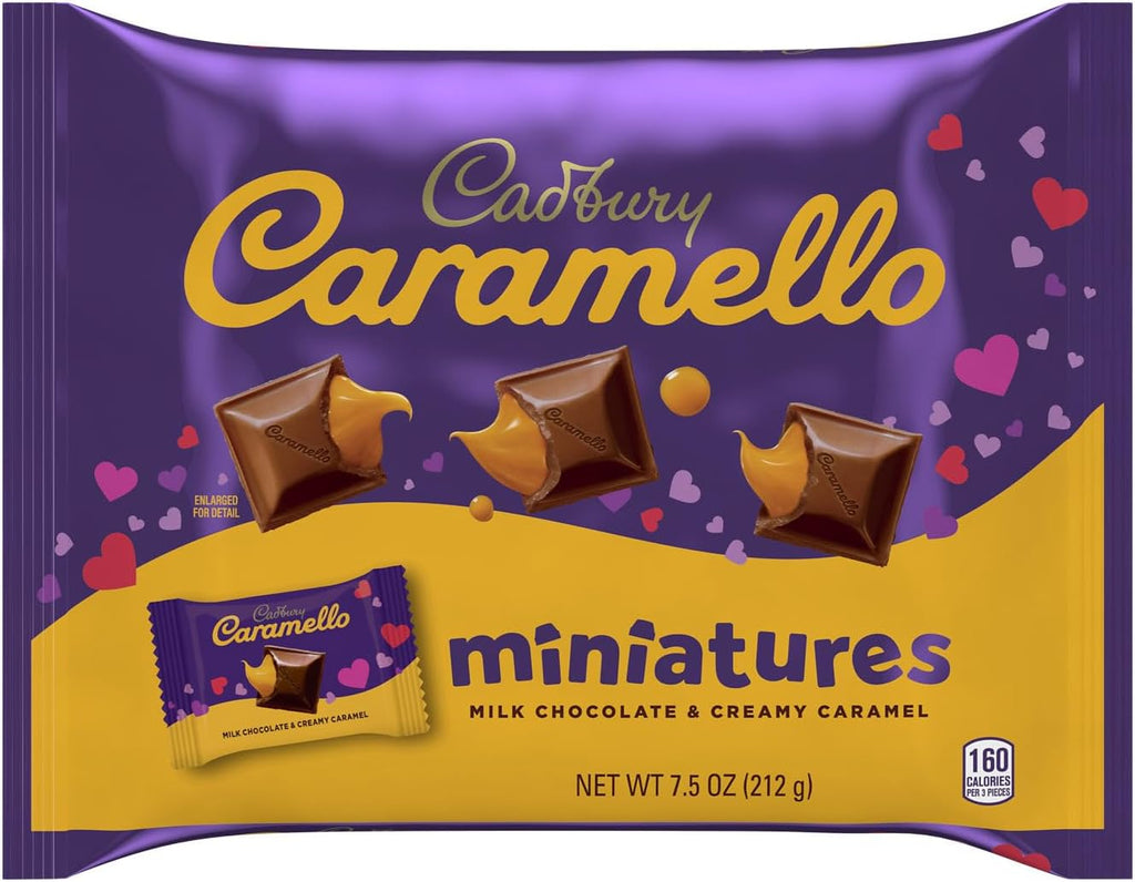 Cadbury, Caramello Miniatures Candy - Milk Chocolate & Creamy Caramel, 7.5 Ounce