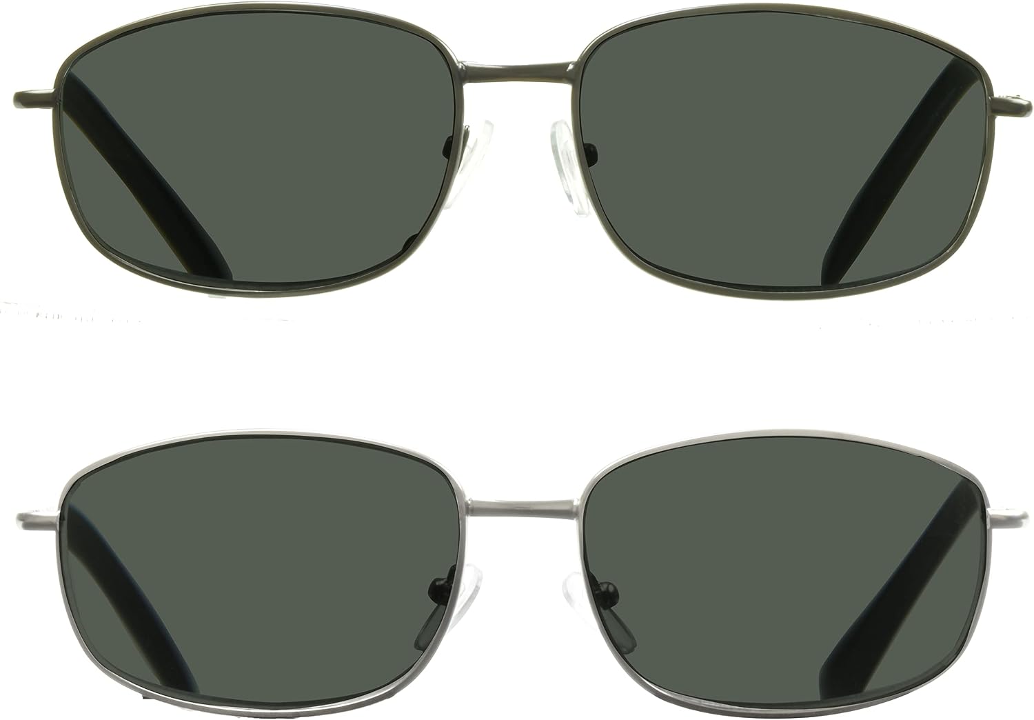 proSPORT Reading Sunglasses Full Lens Sun Readers for Men Women UV Protection Non-Bifocal Lightweight Metal Frame Smoke Lens