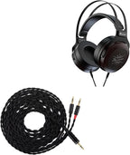 Linsoul Kiwi Ears Altruva Over Ear Headphone, Hi-Fi 50mm Dynamic Driver Monitoring Headphones (Blackwood) Tripowin Nova Monitor Headphone Cable, Over-Ear Wire (3.5mm, Black)