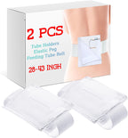 Tondiamo 2 Pcs Feeding Tube Holders Elastic PEG Feeding Tube Belt G Belt for Gastrostomy J PEG Peritoneal Dialysis Abdominal Pouch Pad Accessories, Adjustable and Washable, 28-43 Inch Waist