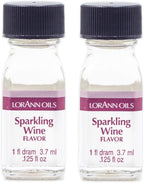 LorAnn Oils Super Strength Flavoring - Used For Candy Making, Flavoring, Baking, Hard Candy, & Flavor Oils - Bold, Natural Flavors 4X Stronger Than Extracts - Sparkling Wine, Pack of 2, 0.125 fl oz