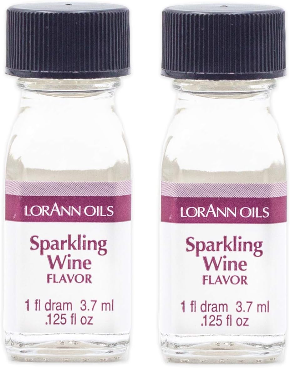 LorAnn Oils Super Strength Flavoring - Used For Candy Making, Flavoring, Baking, Hard Candy, & Flavor Oils - Bold, Natural Flavors 4X Stronger Than Extracts - Sparkling Wine, Pack of 2, 0.125 fl oz
