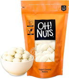 Oh! Nuts Yogurt Covered Raisins - 200pcs/1lb - Sweetened Dehydrated Creamy Yogurt Fruit Bites - Packed in New York Zip-Seal Bag for Exceptional Freshness