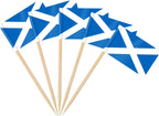 AhfuLife Scotland Flag Scoland Toothpick Flags, 100 Pcs Small Tiny Scotland Cupcake Toppers Double-sided for World Cup Soccer Party Decorations
