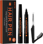 3-Pack Beard Pencil Filler for Men (Black), Four-fork Tip Beard Styling Pen, Waterproof Sweat Proof Long Lasting Beard Pencil,Effectively Enhances Facial Hair