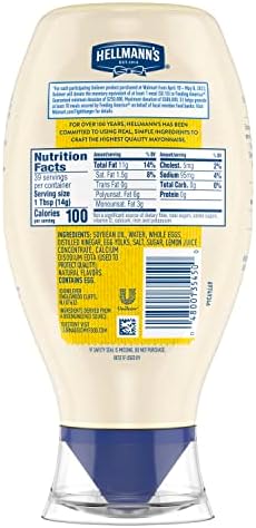 Hellmann's Real Mayonnaise Squeeze Bottle 3 Count a Rich Creamy Condiment Gluten Free, Made With 100% Cage-Free Eggs 20 oz