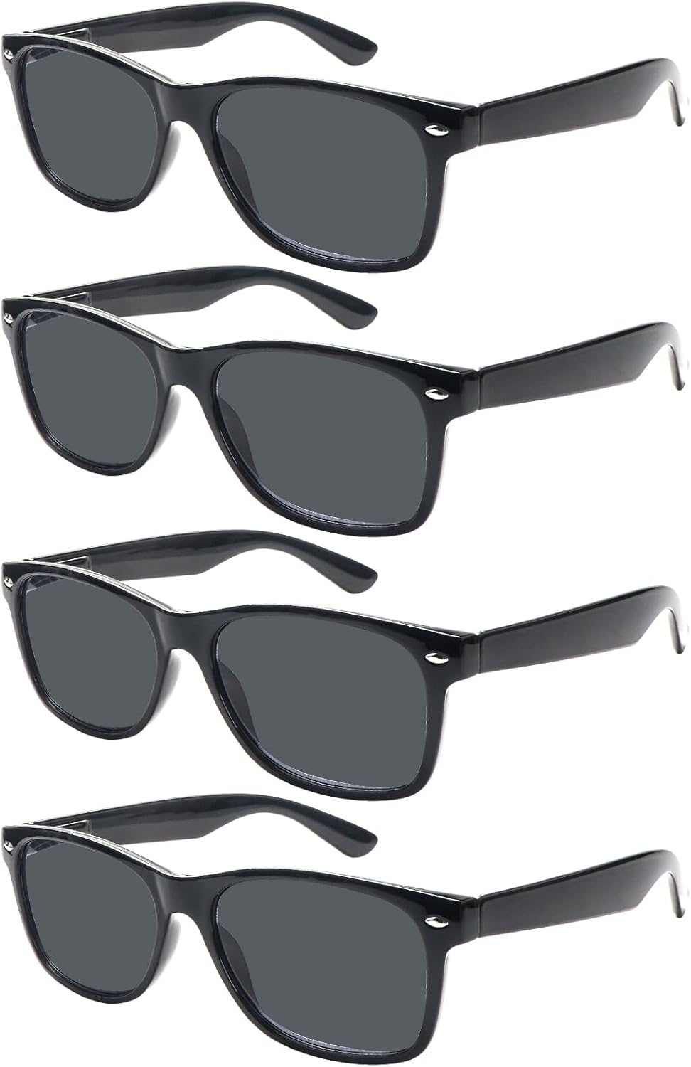 4 Pack Classic Reading Sunglasses for Women Men Spring Hinge, Outdoor Sun Readers Glasses with UV400 Protection