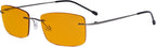 Eyekepper Titanium Rimless Orange Tinted Lenses Computer Reading Glasses Readers Men Women