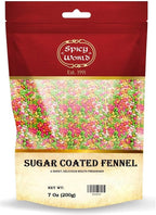 Spicy World Sugar Coated Fennel Seeds | Sweet Saunf Candy for Mouth Freshening - 7 Oz (200g) Pack | Premium Quality Fennel Mouth Freshener | Indian After Meal Digestive Treat