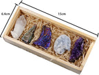 Crystal Stone 5pcs/Set Natural Crystal Cluster Point Minerals Amethyst Cluster for Home Decoration Presents