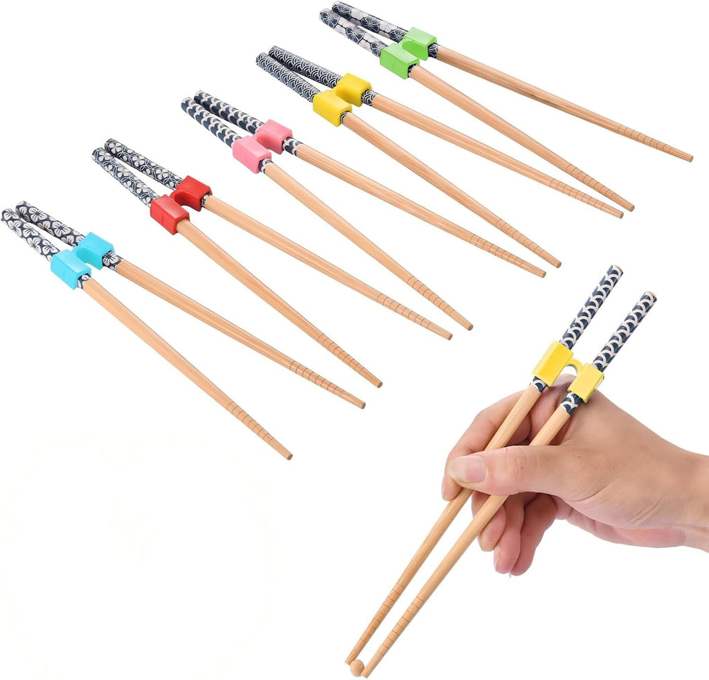 5 Pairs Training Chopsticks For Adults, Chopstick Helpers, Reusable Chopstick For Adults, Learning Training Chopsticks Helpers Set，Dishwasher Safe （8.86inch）