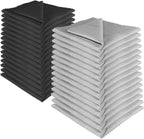 30-Pcs Eyeglasses Cleaning Cloths (15 Black + 15 Gray) - Premium Lens Cleaning Cloth for Glasses, Phone Screens, Camera Lenses - 7" x 6" (18x15cm) - Reusable, Scratch-Free