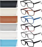 SIGVAN 6 Pack Reading Glasses for Women Men Blue Light Blocking,Spring Hinge Anti Eyestrain/Glare Computer Readers (6 Mix, 0.0)