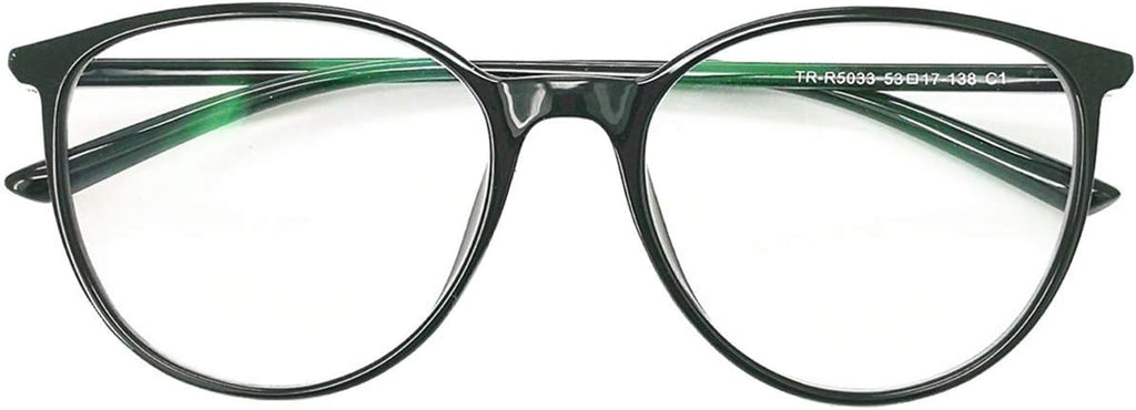 Big Round Computer Blue Light Blocking Glasses - Clear Lens Reading Glasses for Women Men Anti Eye Strain & UV Glare
