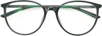 Big Round Computer Blue Light Blocking Glasses - Clear Lens Reading Glasses for Women Men Anti Eye Strain & UV Glare