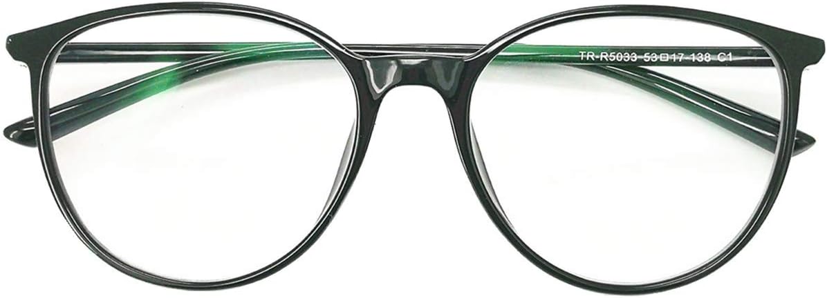 Big Round Computer Blue Light Blocking Glasses - Clear Lens Reading Glasses for Women Men Anti Eye Strain & UV Glare