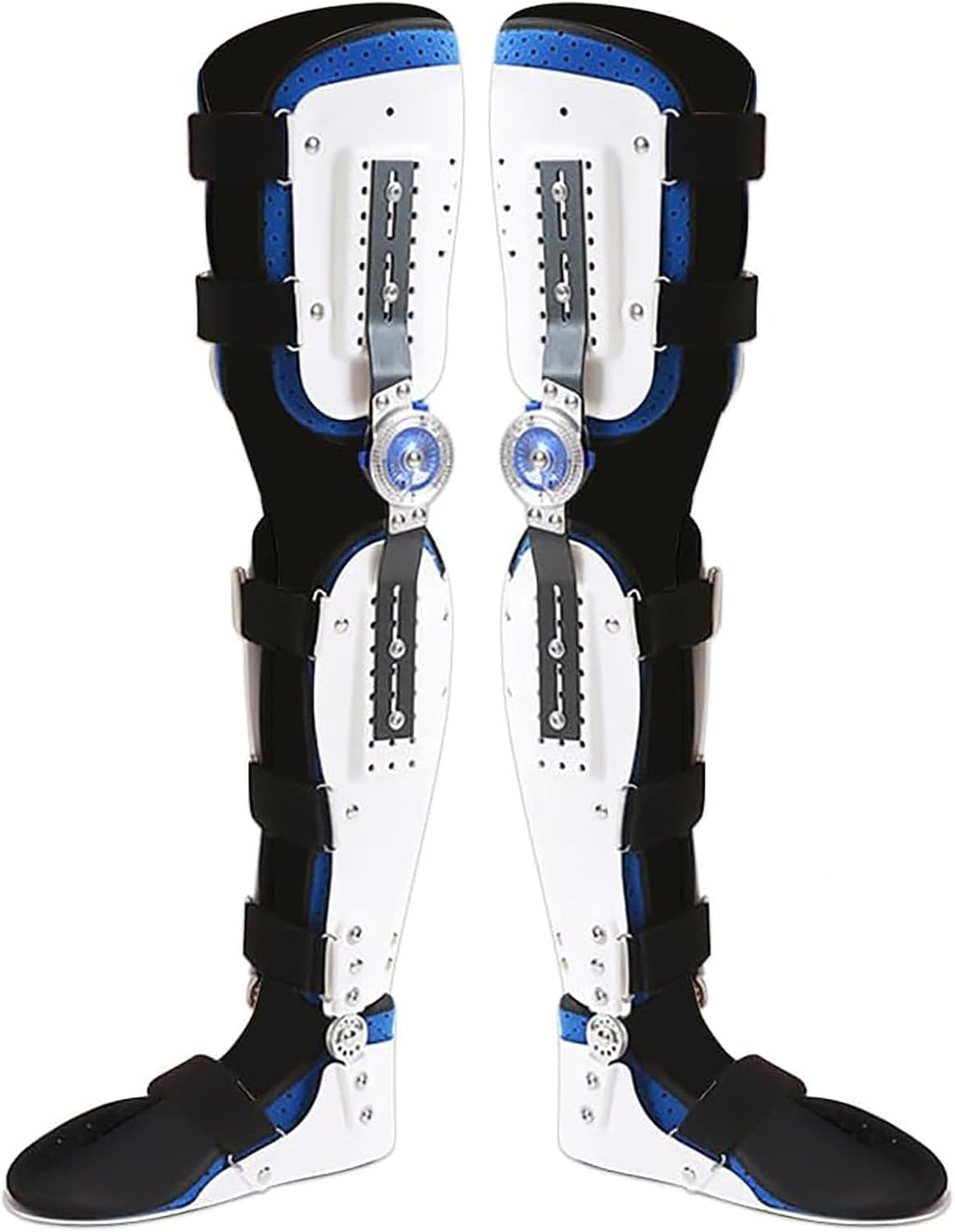 Adjustable Knee Joint Fixed Brace Full Leg Brace Knee Support Lmmobilizer Breathable Thigh Knee Ankle Foot Supports Orthosis Soft and Breathable Helps to Improve Balance Leg Stre,Left+right leg