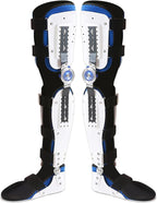 Adjustable Knee Joint Fixed Brace Full Leg Brace Knee Support Lmmobilizer Breathable Thigh Knee Ankle Foot Supports Orthosis Soft and Breathable Helps to Improve Balance Leg Stre,Left+right leg