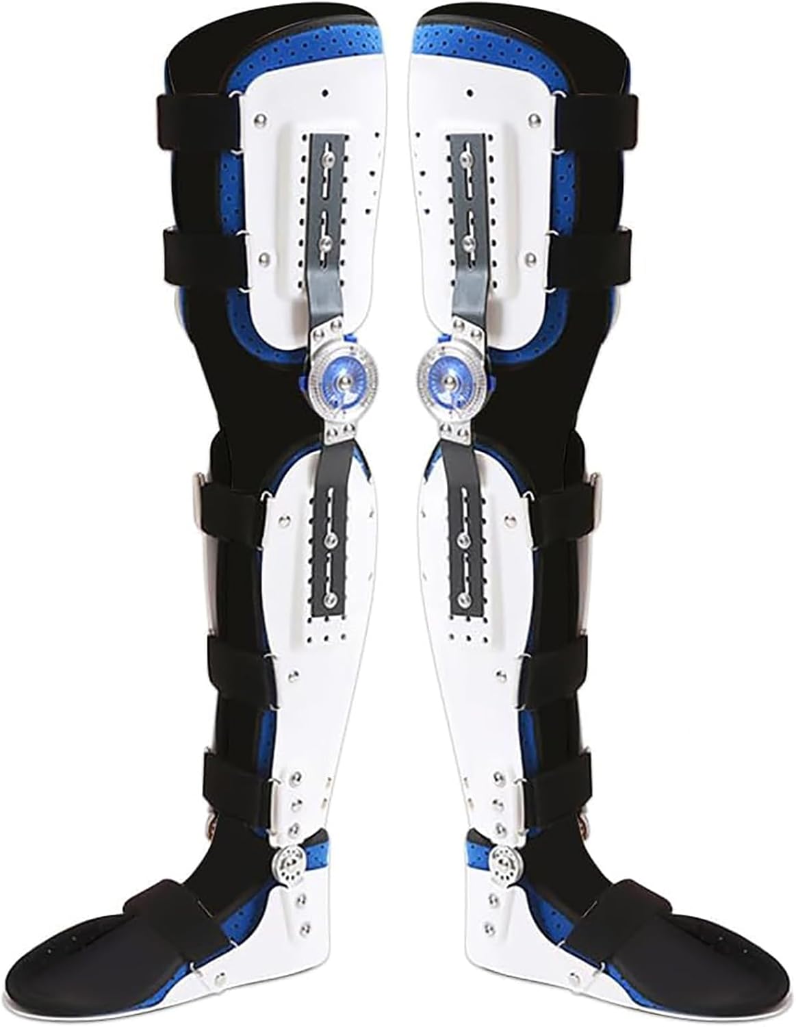 Adjustable Knee Joint Fixed Brace Full Leg Brace Knee Support Lmmobilizer Breathable Thigh Knee Ankle Foot Supports Orthosis Soft and Breathable Helps to Improve Balance Leg Stre,Left+right leg