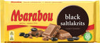 10 Bars x 180g of Marabou Black Saltlakrits - Salty Licorice - Original - Swedish - Milk Chocolate