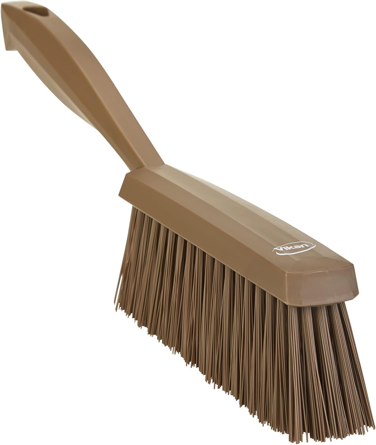 Vikan 458966 Bench Cleaning Brush, Polypropylene/Polyester Medium Bristle Dustpan Brush & Sweeper, 14 Inch, Brown