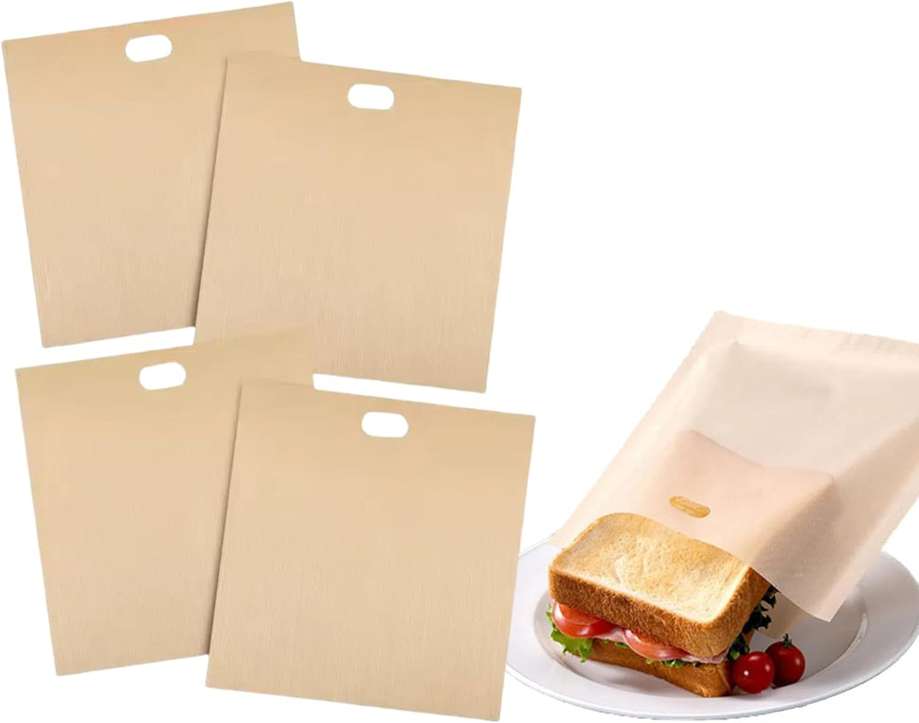 12 Pack Reusable Sandwich Bags Non Stick Toaster Bags Reusable Snack Bags for Toaster,Sandwiches,Panini,Toasts,Grilled Cheese