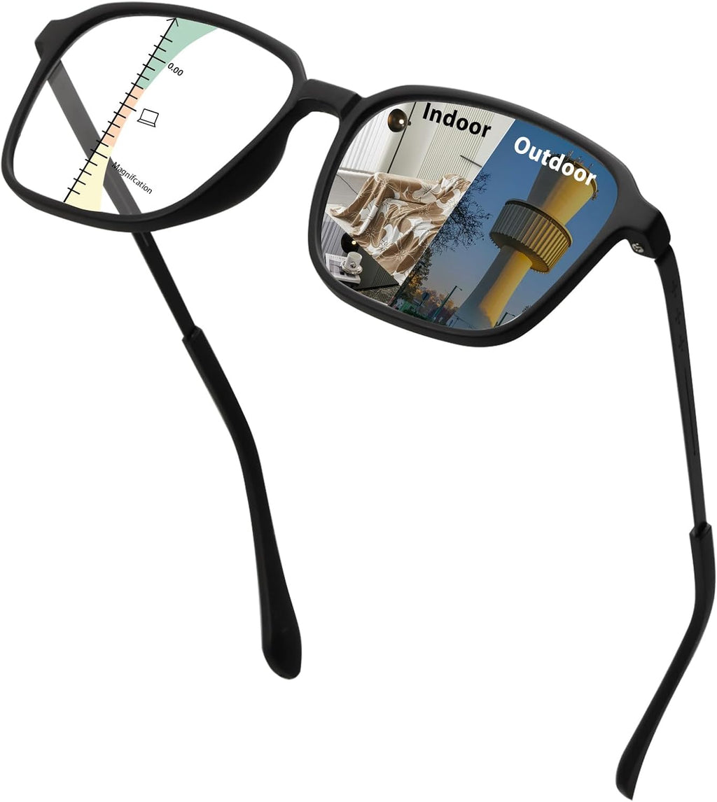 Multifocus Progressive Reading Glasses Men Blue Light Blocking Multifocal Computer Readers Photochromic Sunglasses