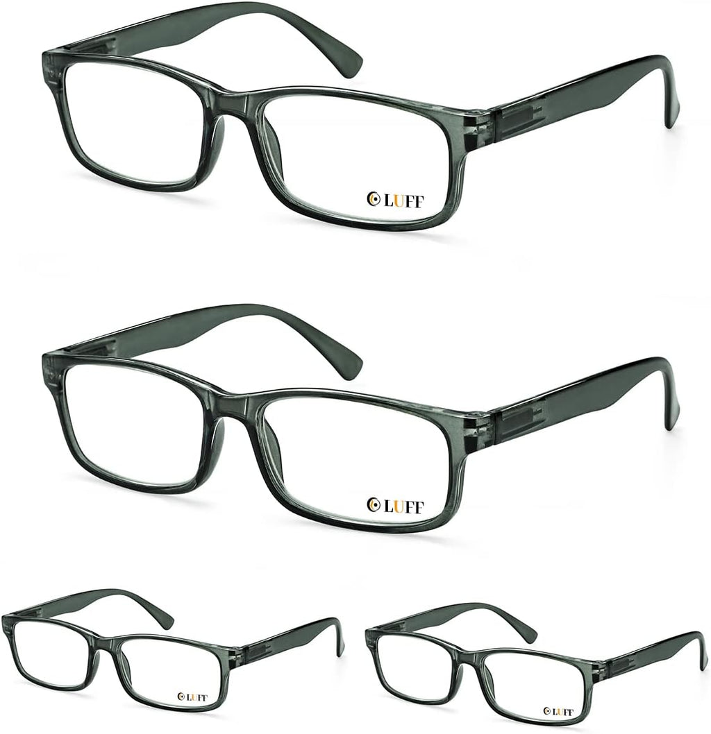 LUFF Unbreakable Reading Glasses for Women,4PCS Blue Light Blocking Reading Glasses Men,Comfortable Spring Hinge Readers