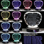 YWHL Best Friend Birthday Gifts with LED Base Crystal Heart Keepsakes Friendship Gifts for Women Best Gift Ideas for Bestie Friends Female BFF Gift for Her