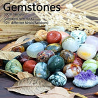 1.5Lb Tumbled Gemstones and Crystals Bulk, Assorted Polished Healing Stone and Rocks, Mixed Color Semi Precious Gem Stones (1.5lb 0.8-1.6” Tumbled)