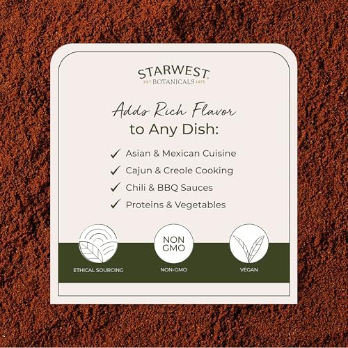 Starwest Botanicals Organic Cayenne Pepper Powder 35k HU - Adds Heat, Red Pepper Spice for Seasoning & Marinades, Derived from Capsaicin, Certified Kosher, Non-GMO - Bulk 1 lb Bag