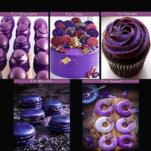 Lavender Purple Edible Glitter for Drinks, Food Grade 4 Grams, Sujoygar Shimmer Purple Luster Dust Edible Glitter for Cake Decorating, Cupcakes, Cocktails, Baking, Strawberries