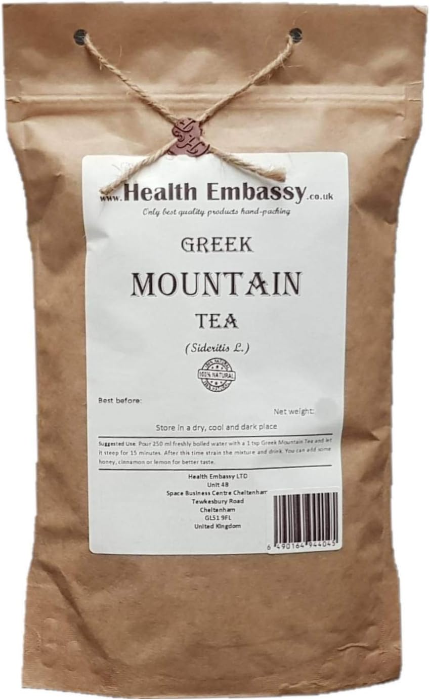 Health Embassy Greek Mountain Tea | Sideritis Scardica | Herbal Tea (50g)