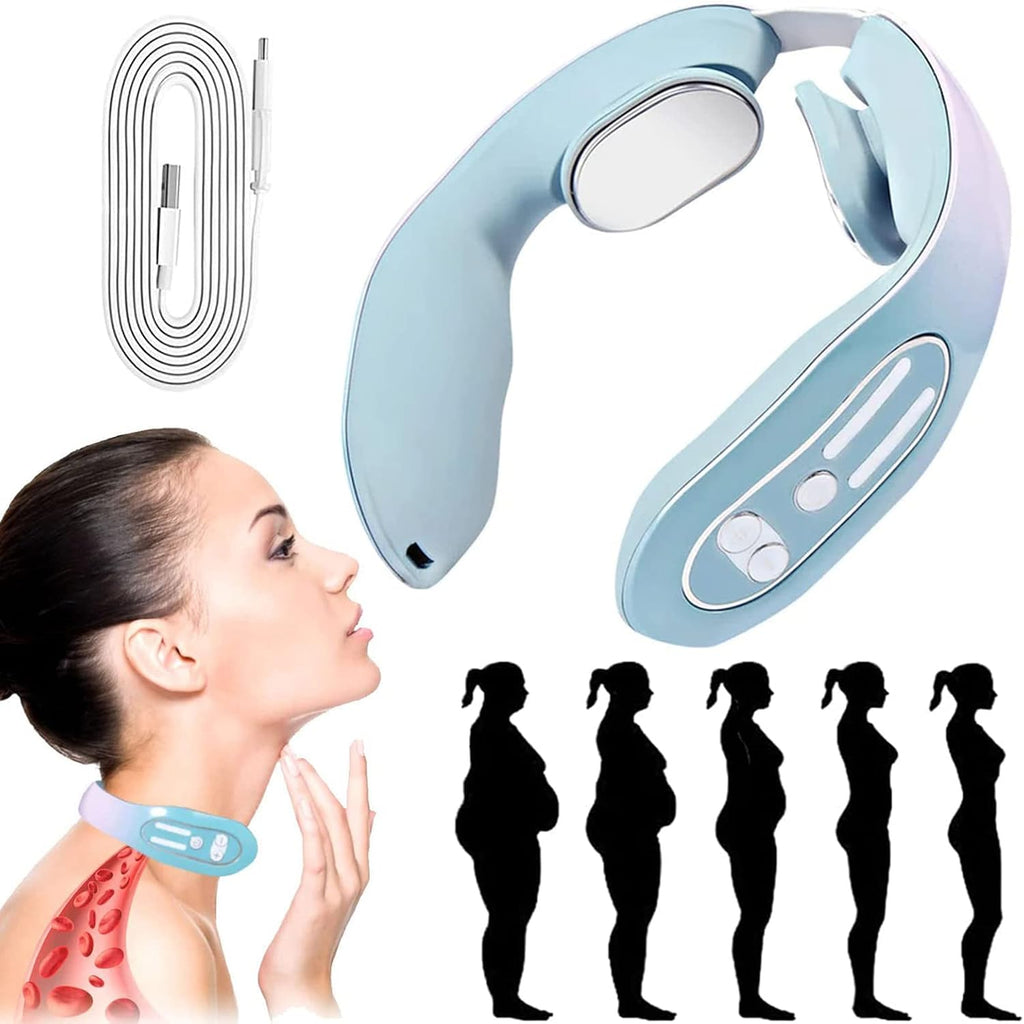 2023 Lymphatic Drainage Massager, EMS Acupoints Lymphvity Device, 12 Modes Portable Neck Massager for Pain Relief Deep Tissue (1-PC)