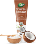 Dabur Coconut Oil Baking Soda Toothpaste | 100 ml | Teeth Brightening Toothpaste | Fights Plaque, Stains, Bad Breath & Bacteria | Deep Cleanse, Paraben Free, SLS Free, No Alcohol | Pack of 1