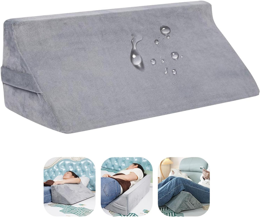 Bed Wedge Pillow for Sleeping & Post Surgery Recovery - Waterproof Positioning Wedge Pillows for Back,Hip & Leg Pain Relief, bed sore Support,Ideal for Side Sleepers,Seniors &Bedridden Patients 23.6"