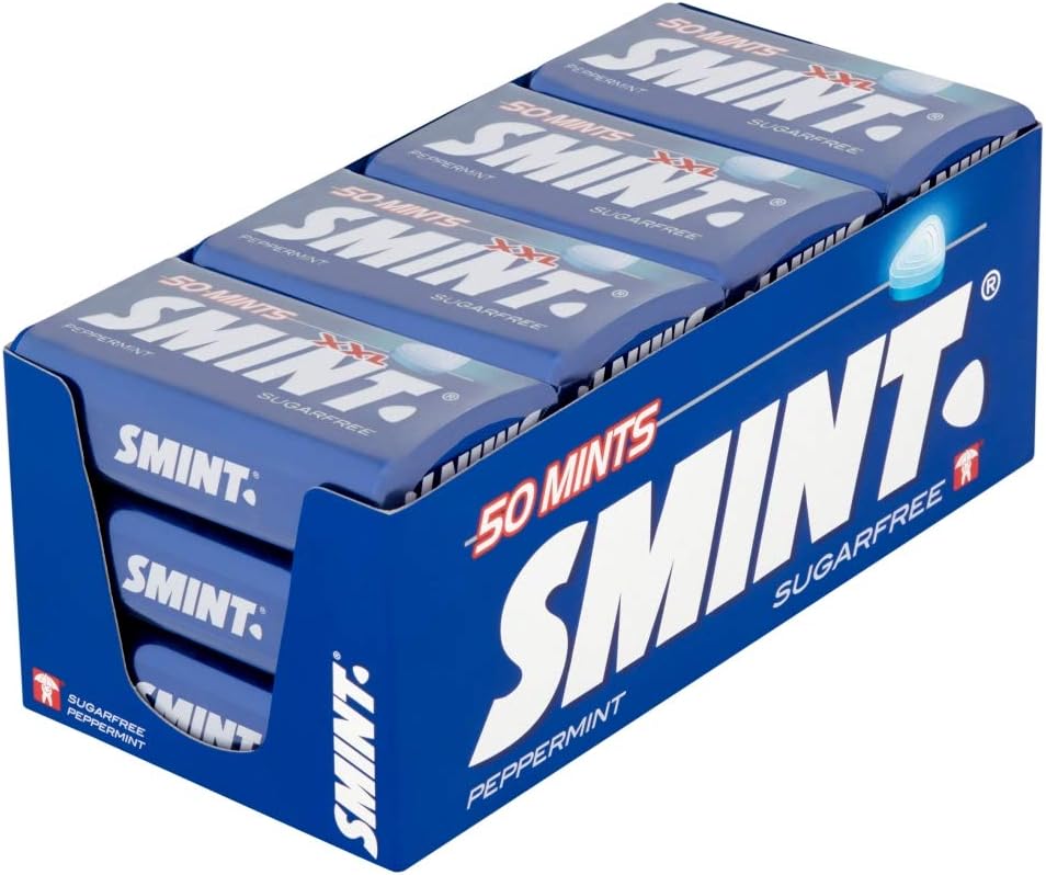 Smint Mints Peppermint, Sugar Free, 12 Packs with 50 Mints