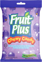 Fruit Plus Chewy Candy, Malaysian Individually Wrapped Bulk Candy, Fruit Snacks for Halloween Christmas Party, Non-Melting, 4.2 Oz Bag (Approx. 39 Count)(Blackcurrant)