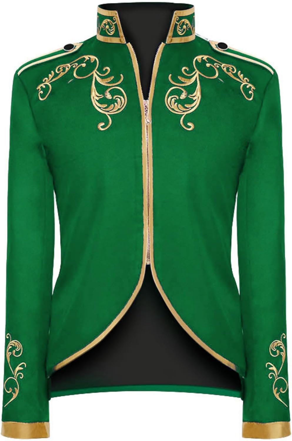 AwwwCos Men's Medieval Court Stylish Prince Jacket Gold Embroidered Suit Blazer Coat Uniform Halloween Party Cosplay