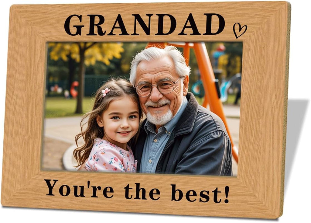 Grandad Gift, Grandad Photo Frame Gift, Birthday Gift for Grandad from Grandchildren, Photo Gifts Wooden Picture Frame, Grandad You're The Best Photo Frame, To Assemble 4 * 6 Inches Photo