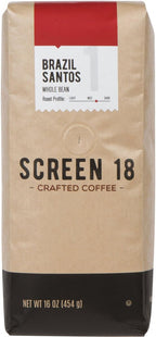Screen 18 Specialty Grade Premium Brazilian Whole Bean Coffee, Single Origin, Medium Dark Roast, 1 LB