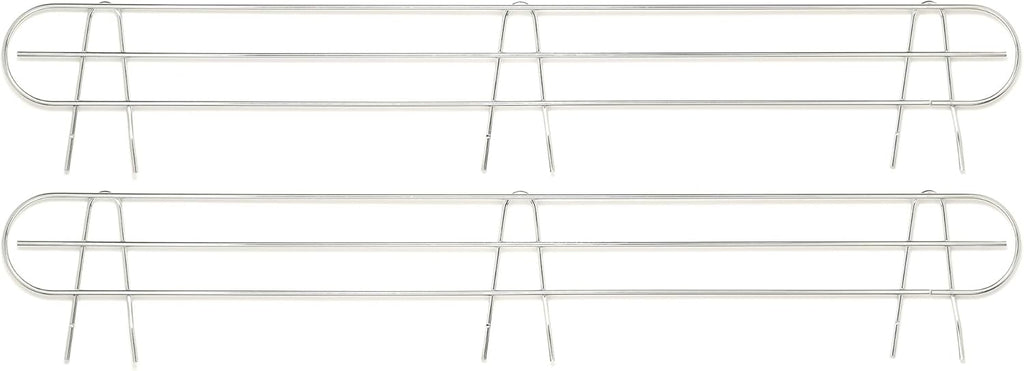 HSS Wire Shelf Back Ledge, Fits on 48" Wide Wire Shelf, Chrome Color, 2-Pack