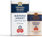 Manuka Health UMF 6+/MGO 115+ Manuka Honey On-The-Go Packets (0.176oz Packets, 12 Count), Superfood, Authentic Raw Honey from New Zealand